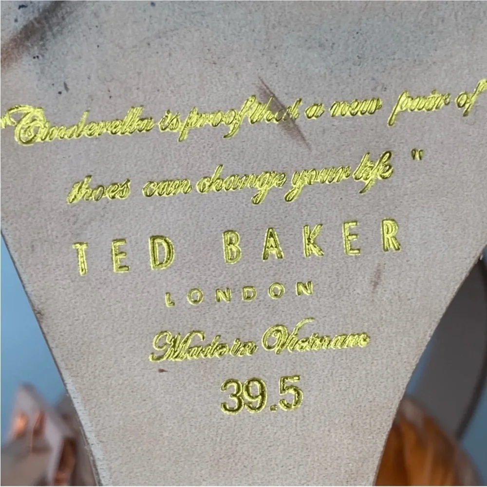 Ted Baker London Merlotte Platform Wedge Rose Gold Sandals Size 8.5 - Picture 8 of 12